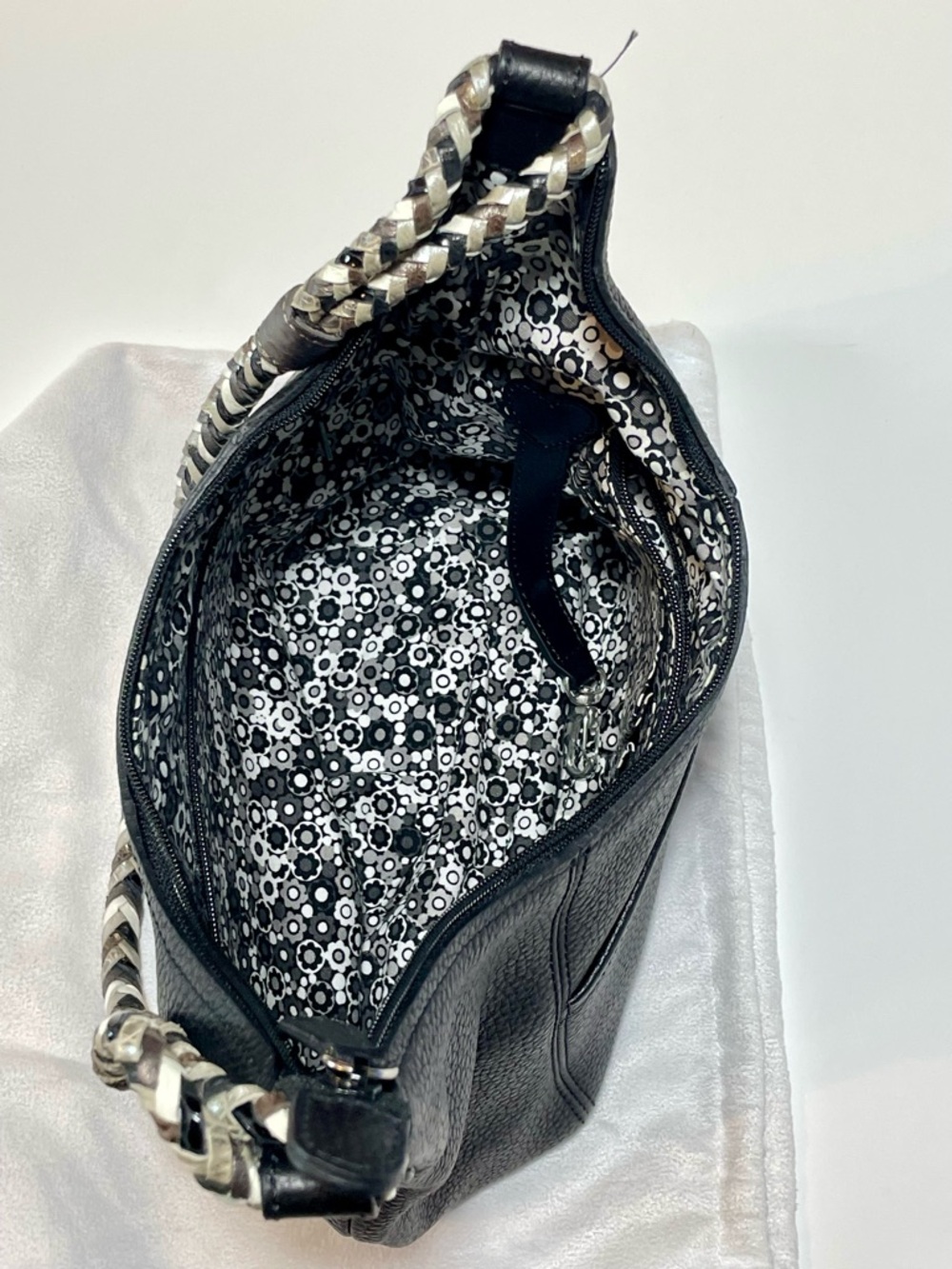 Brighton Black Leather Hobo Purse - Picture 12 of 15
